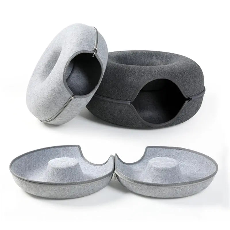 Cama-Túnel Interactiva "Donut" para Gatos (de Fieltro)