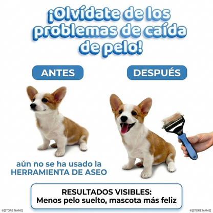 Cepillo de mascotas 2 en 1