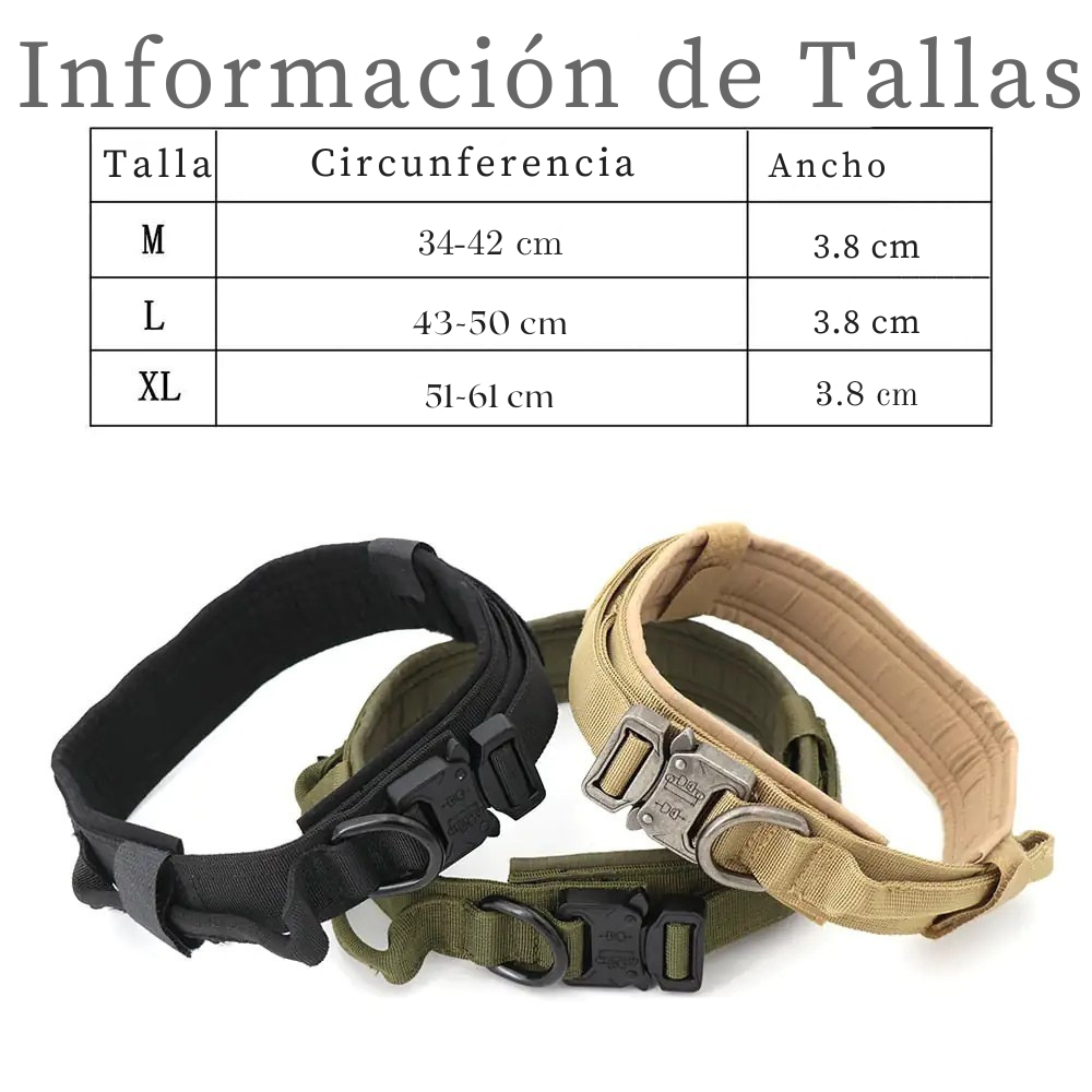 Collar Táctico para Perro (Resistente y Ajustable)