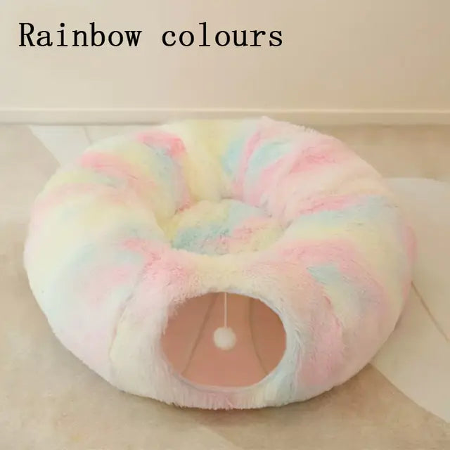 Cama-Túnel "Donut" 2 en 1 para Gatos (Interactiva)