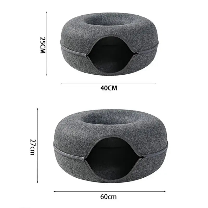 Cama-Túnel Interactiva "Donut" para Gatos (de Fieltro)
