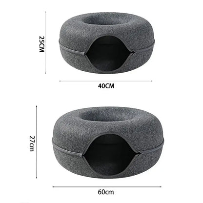 Cama-Túnel Interactiva "Donut" para Gatos (de Fieltro)