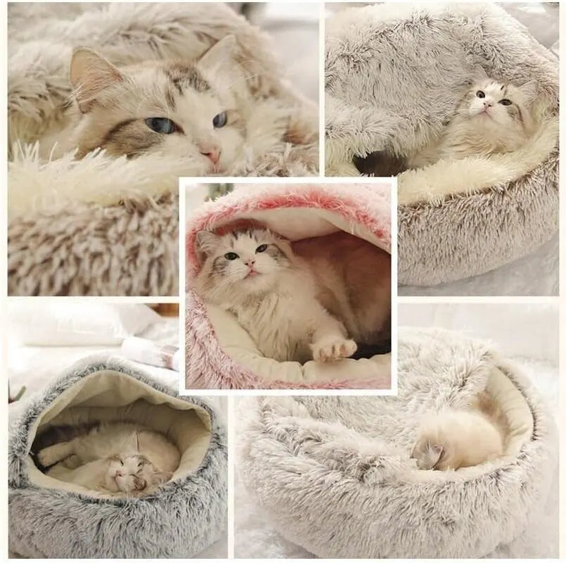 Cama Nido de Felpa Suave (con Bordes Elevados)