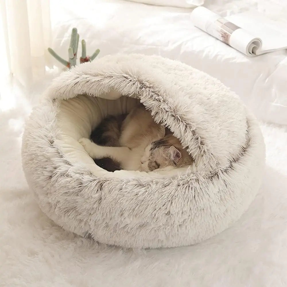Cama Nido de Felpa Suave (con Bordes Elevados)